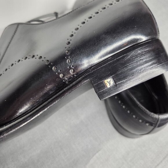 Men\'s Louis Vuitton Vintage Black Leather Cap-Toe RARE Oxfords - Size 9.5 COA main image 4